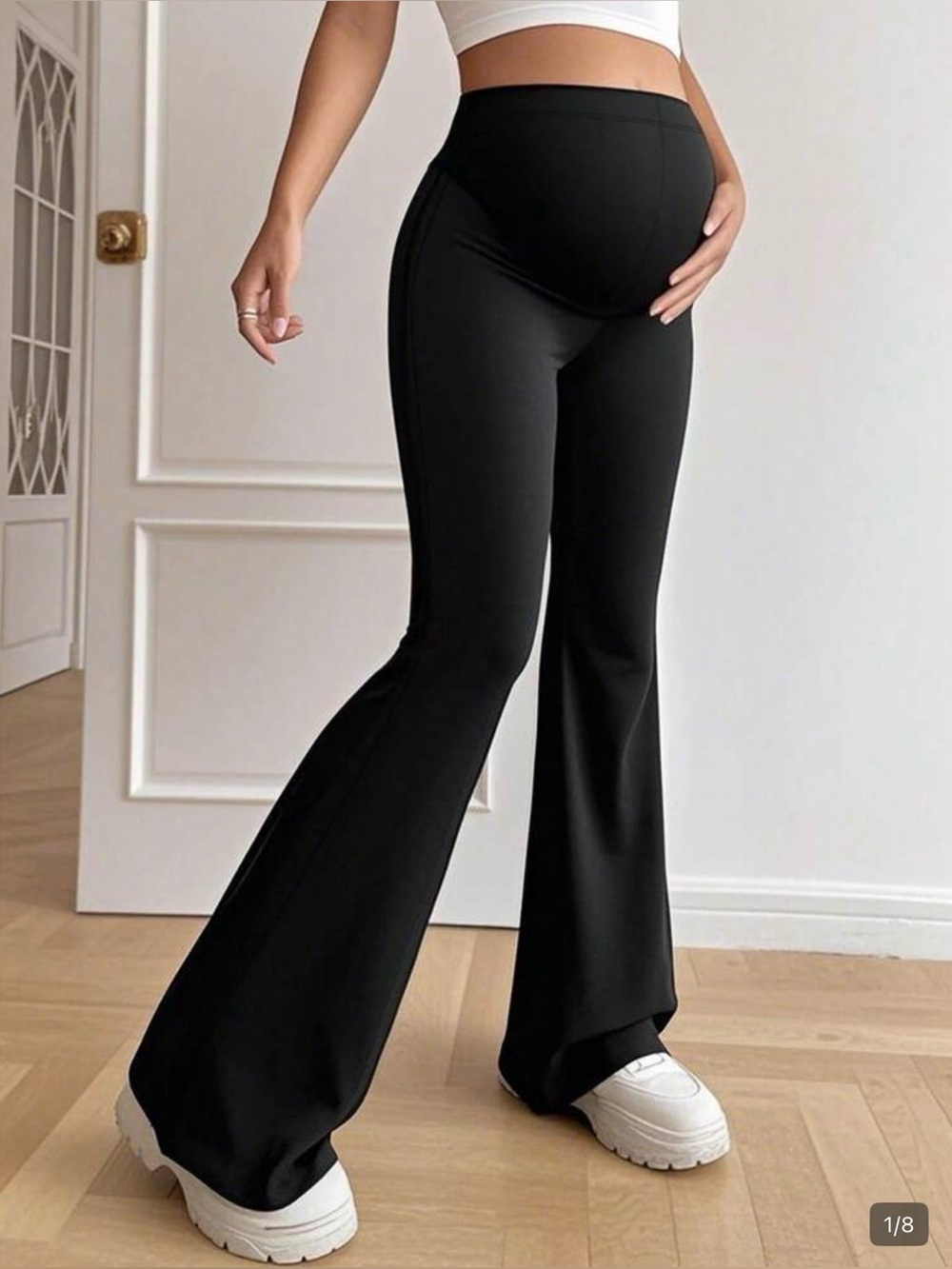 Maternity Black Flared Stretch Pants